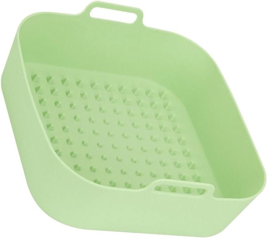 Airfryer Siliconen Voering Bakvorm Vierkant Luchtfrituren Antiaanbak 20x20cm Lichtgroen