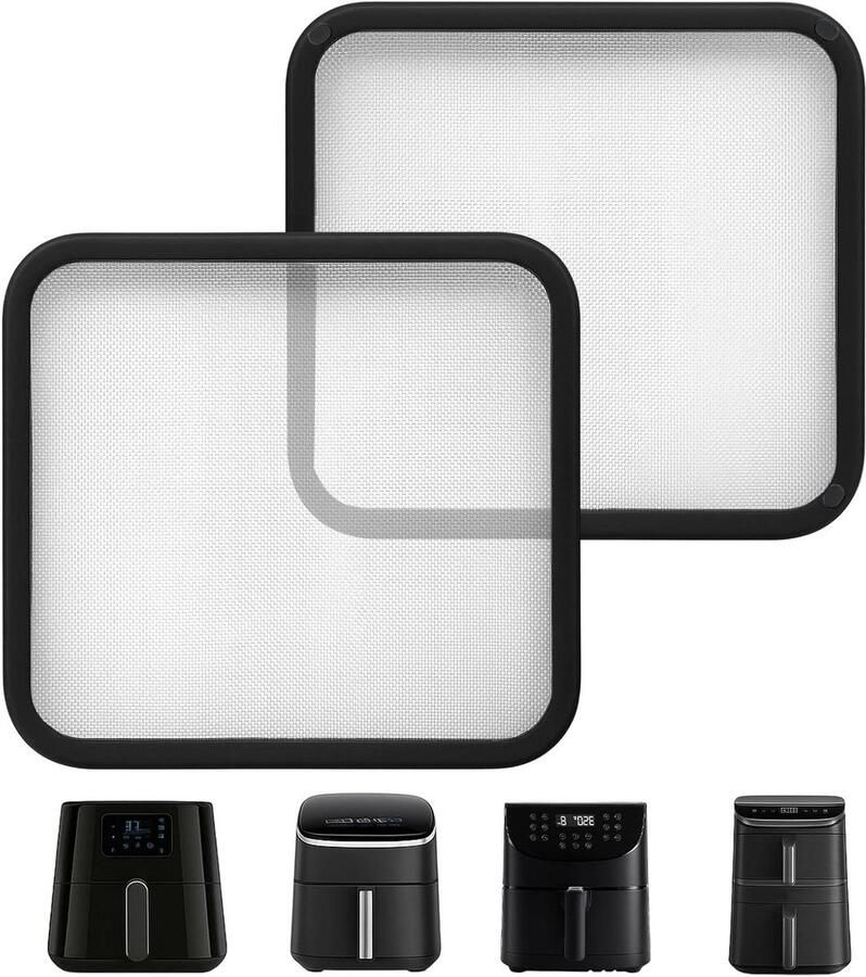 Airfryer Spatscherm Crisper Pan Bescherming Airfryer Schoonhouden Roestvrij Staal 23 x 20 x 1.5 cm Zilver