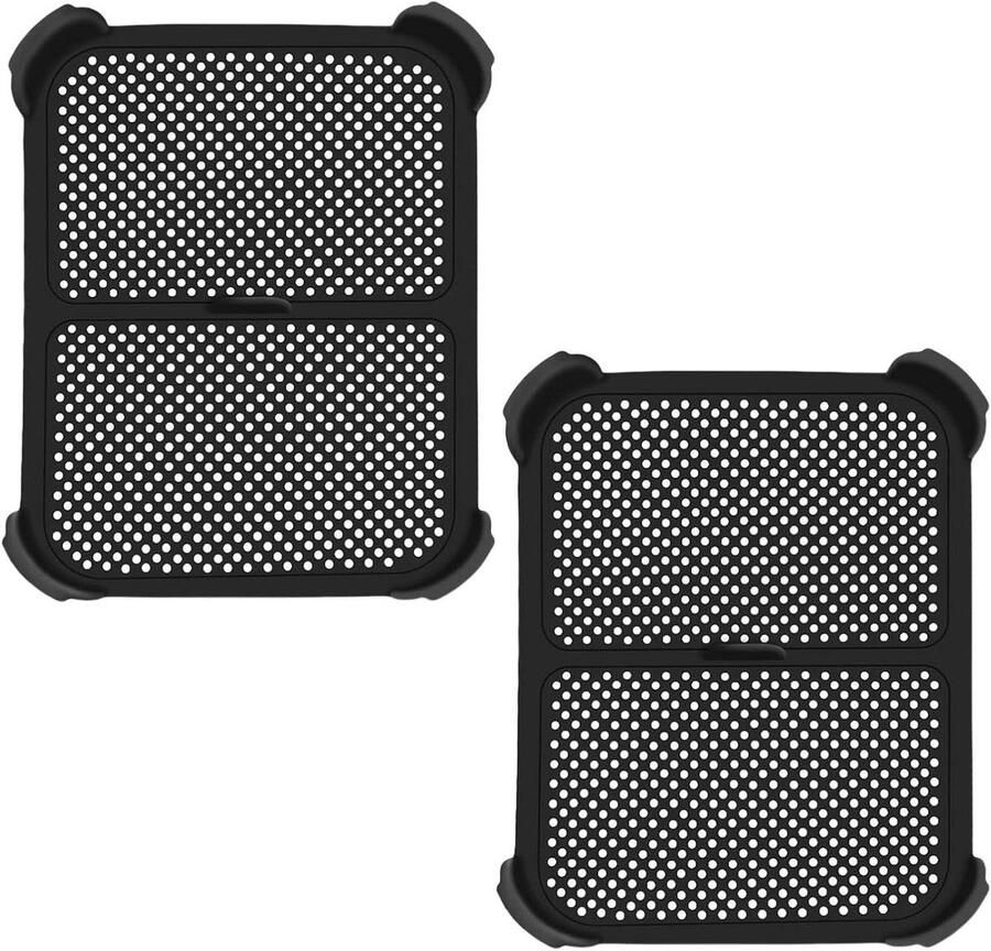 Airfryer Spatscherm Olie Vanger Keuken Schoonhouden Hittebestendig Siliconen 2 Stuks Zwart