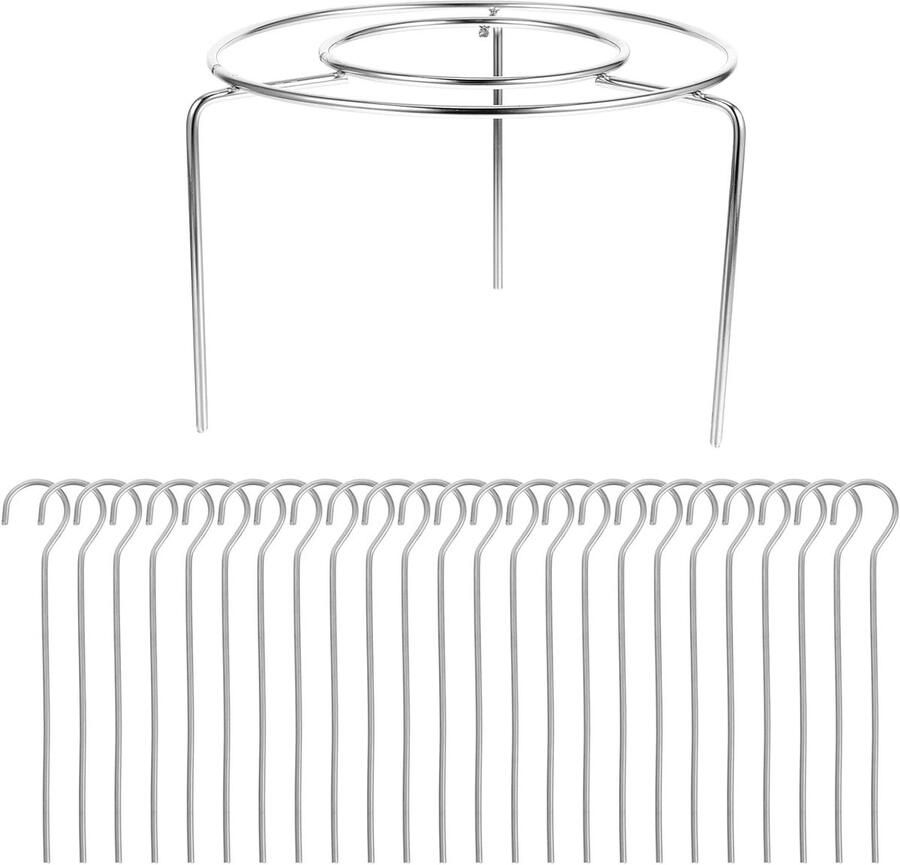Airfryer Spiesjeshouder Barbecue Rek Gelijkmatig Grillen Stevig Roestvrij Staal 15.5 cm Zilver