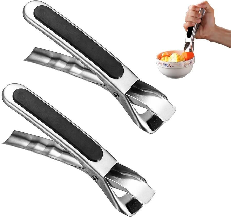 Airfryer Tang Set Keukentang Oven Veilig Hete Gerechten Verstelbare Hoek 18 x 3.5 cm Zwart Zilver