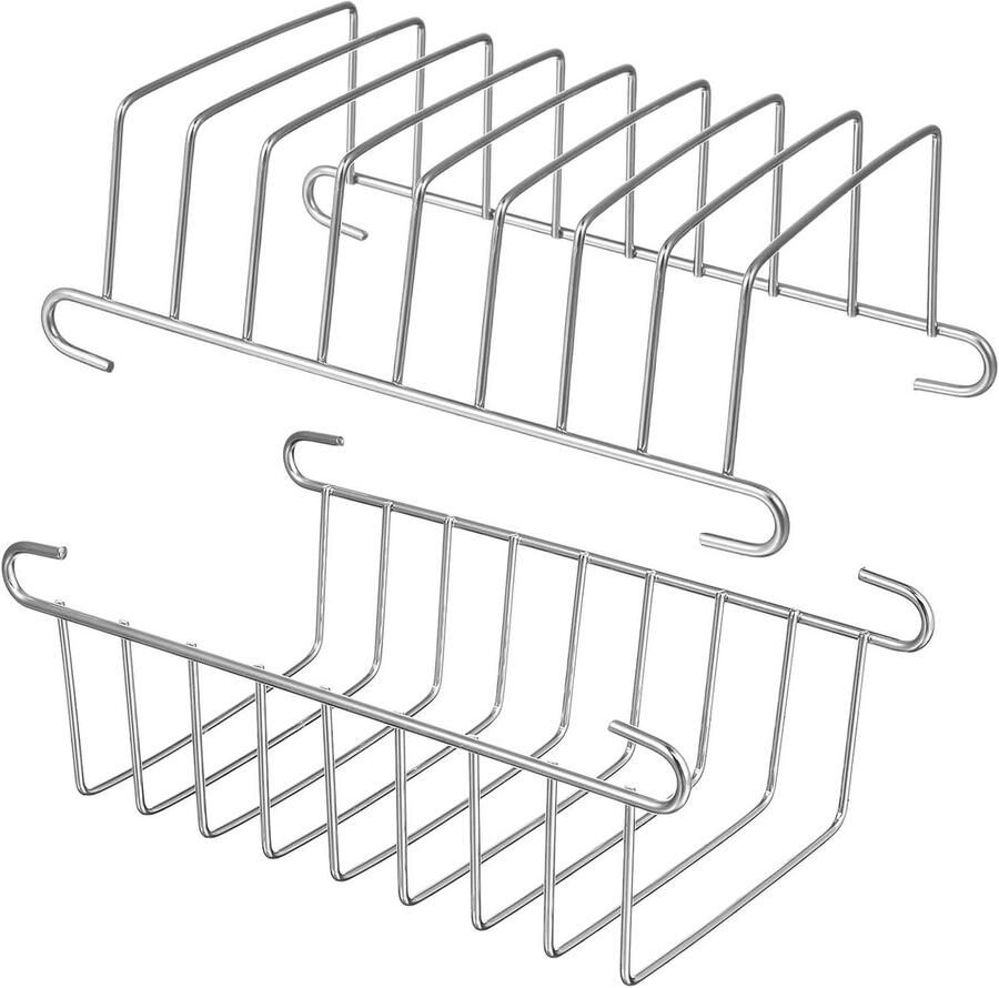 Airfryer Toast Rack Ovenrek Keukenrek Gelijkmatig Bakken Hittebestendig Roestvrij Staal 2 Stuks 15.5 cm Zilver - Foto 1