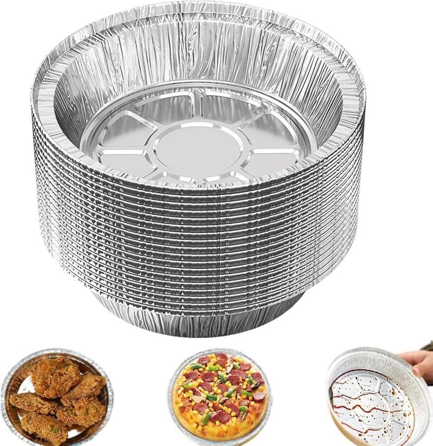 Airfryer Voeringen Aluminiumfolie Dienbladen Gezond Koken Oliebestendig 50 Stuks Zilver