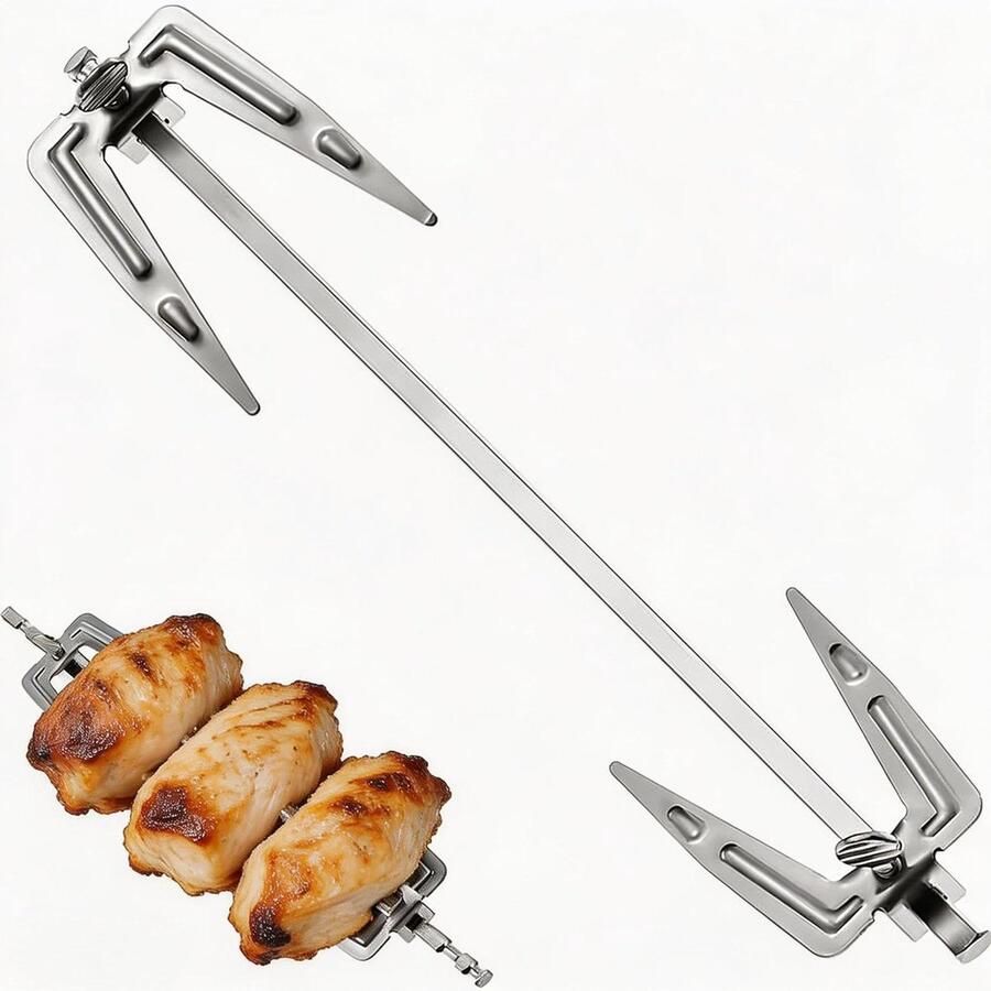 Airfryer Vork Grill Vork Vlees Grillen Roestvrij Staal Gepolijst Zilver