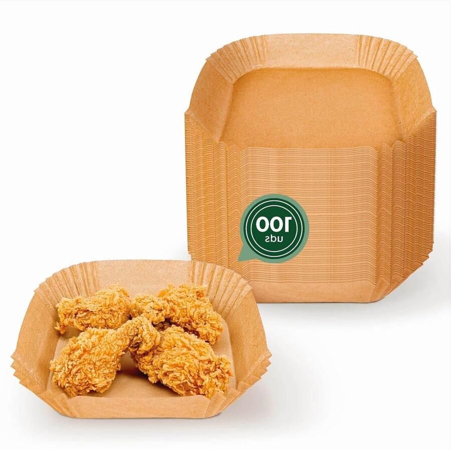 Airfryer Vormen Papieren Bakjes Gemakkelijk Koken Anti-aanbak & Waterdicht 100 Stuks Vierkant Niet gespecificeerd