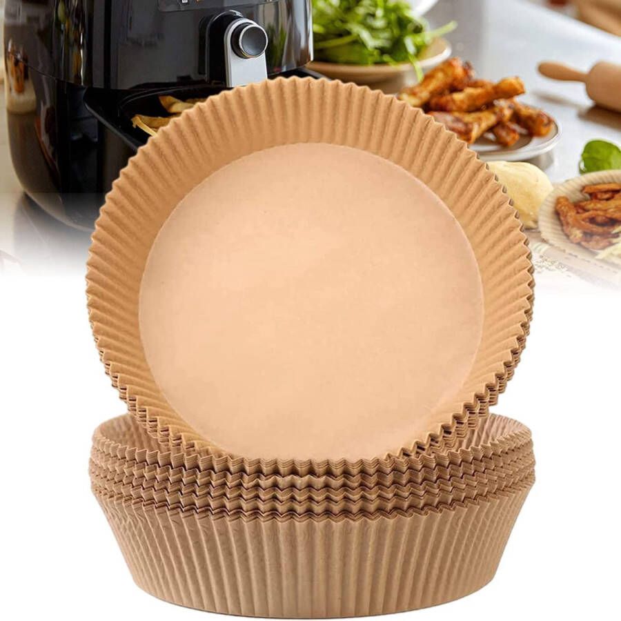 Airfryer wegwerpbakjes Non stick 16 CM Bruin 50 Stuks Lucht Friteuse Airfryer accessoires Bakpapier rond