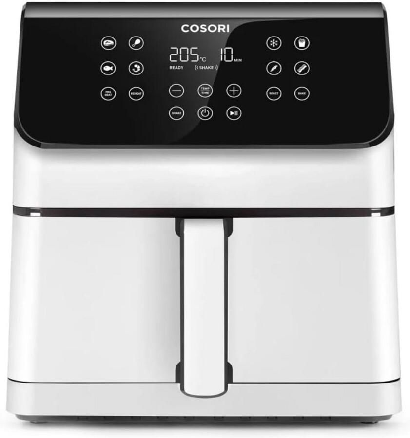 Airfryer XL 6.2L Wit + 50 Bakpapier Vellen Compacte Heteluchtfriteuse