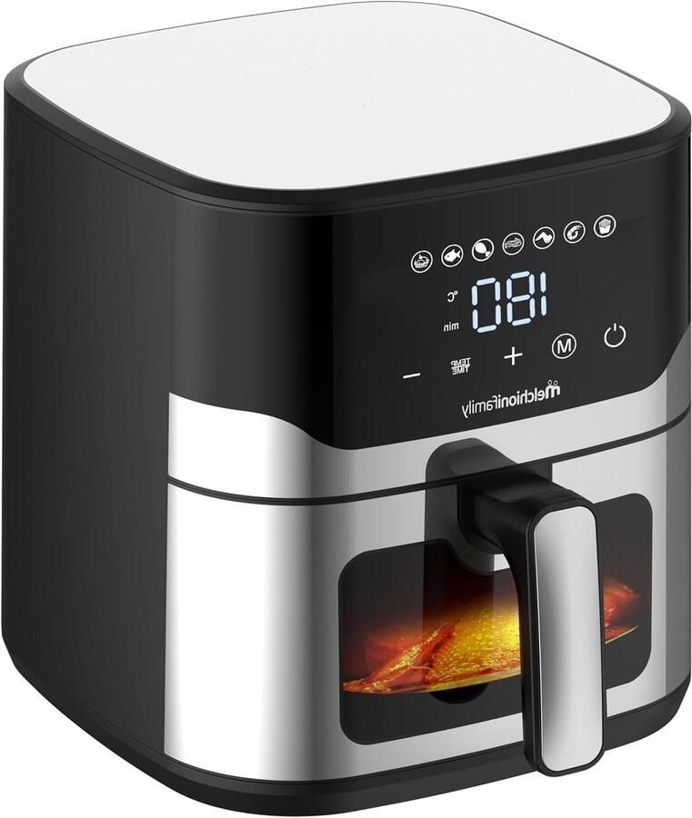 Airfryer XL Hete Lucht Oven Gezond Koken Snelle Bereiding 8 Liter Zwart