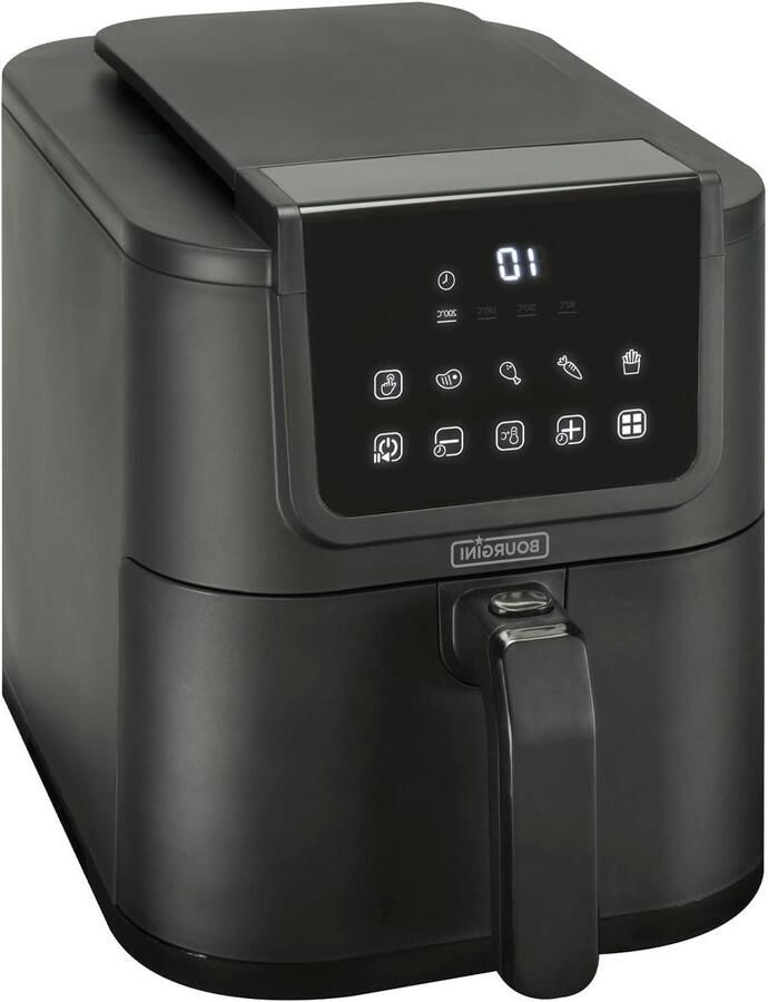 Airfryer XL Heteluchtfriteuse Frituurpan Gezond Frituren Keramische Anti-aanbaklaag 5 Liter Zwart