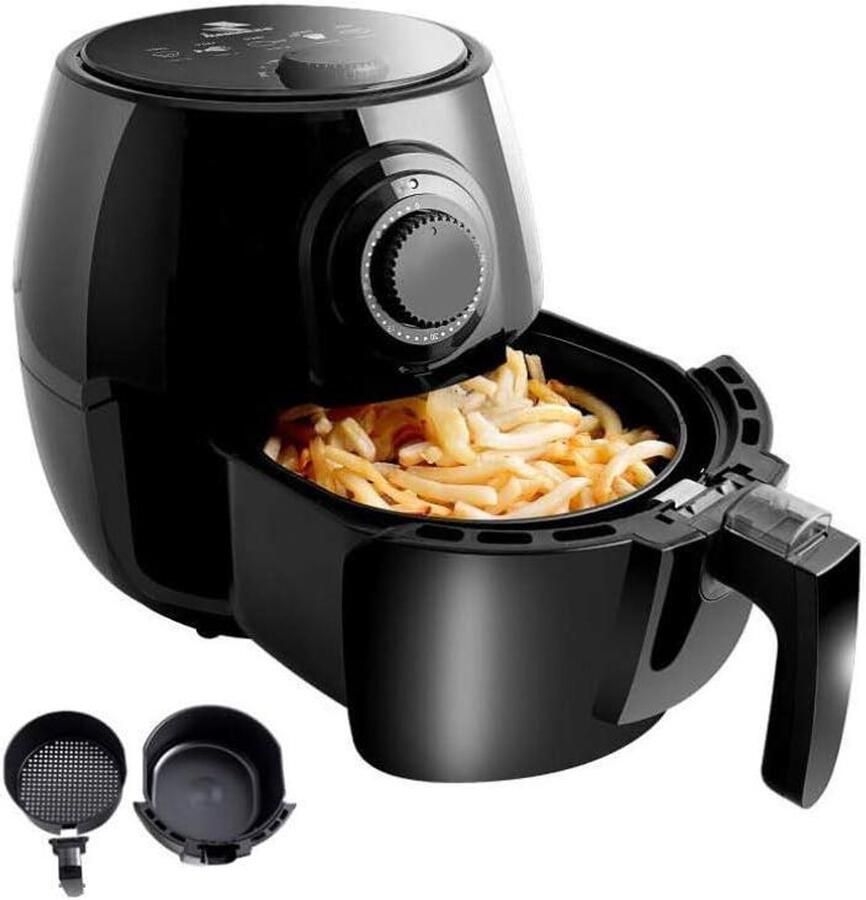 Airfryer XL Heteluchtfriteuse Oven Gezond Koken 8 Kookvoorinstellingen 52 Liter Zwart