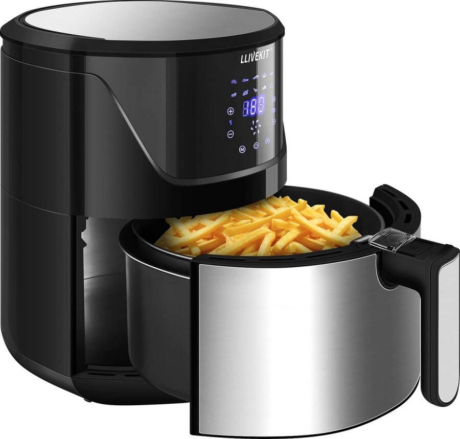 ACDMQ Airfryer 10 Liter Heteluchtfriteuse Droogautomaatfunctie LCD Display 10 Programma's Met Receptenboekje Met Accessoires Mini Oven