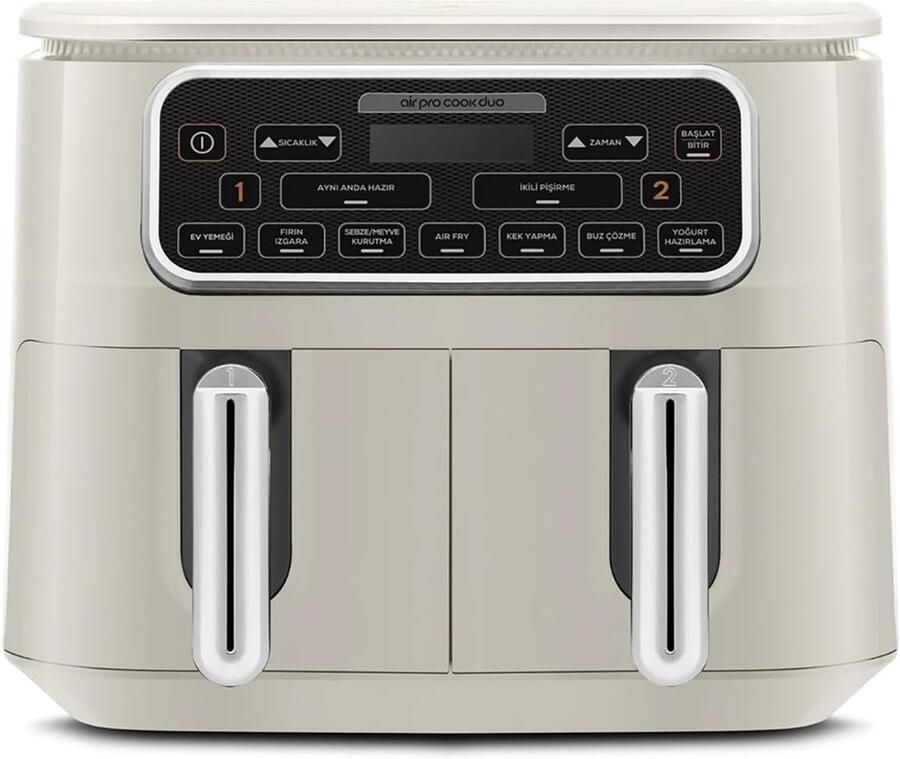 Airfryer XXL Heteluchtfriteuse Gezond Koken Duo Tech Functie 8 Liter Starlight