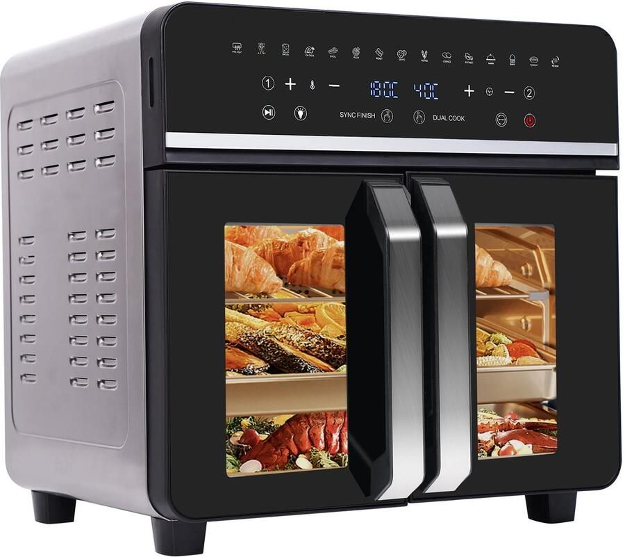 Airfryer XXL Oven 23L met Dubbele Zone 2200W LED Touchscreen & Accessoires – Gezond en Multifunctioneel Koken
