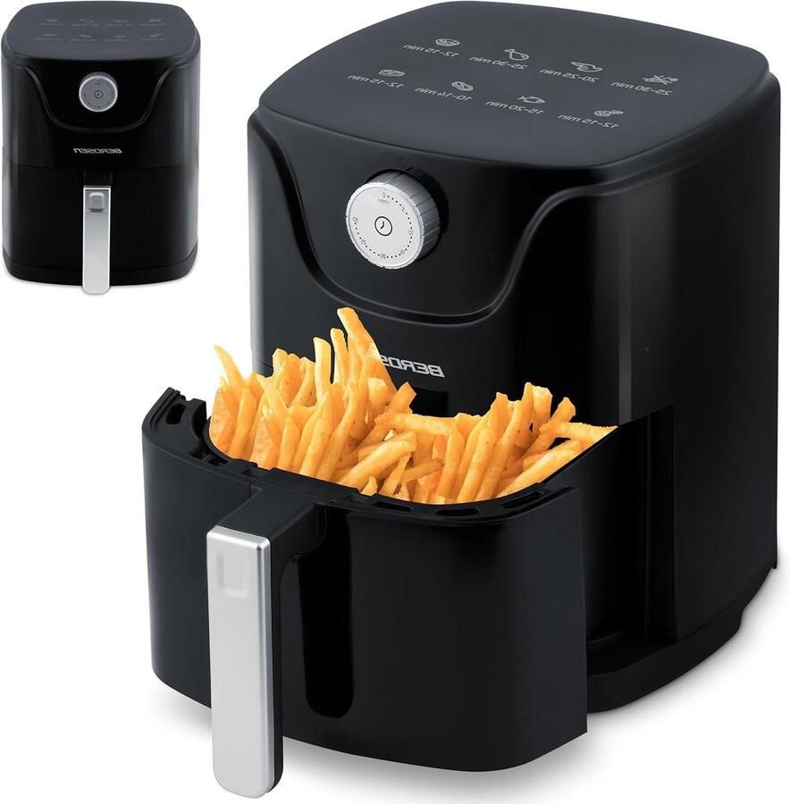 Airfryer Zonder Olie Hete Lucht Frituur Gezond Koken 8 Programma's 25 Liter Zwart
