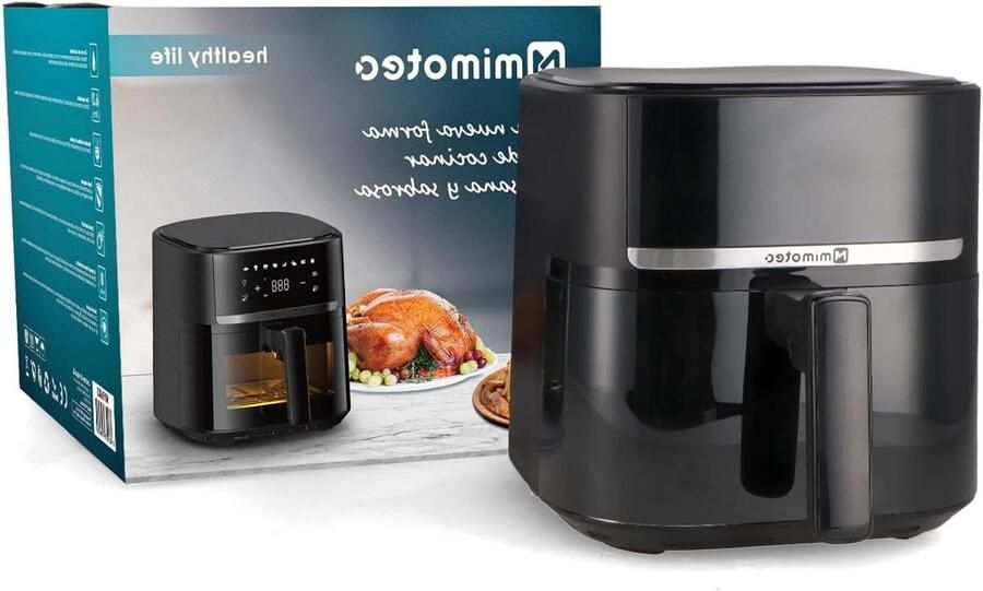 Airfryer Zonder Olie Hete Lucht Oven Gezond Koken Snelle Gelijkmatige Bereiding 5.7 Liter Zwart