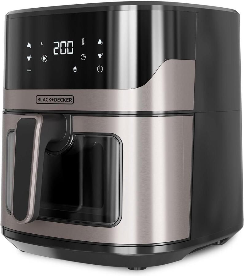 Airfryer Zonder Olie Hetelucht Frituurpan Gezond Bakken Groot Volume 6.5L 28x26x35cm Zwart