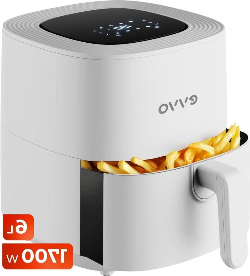 Airfryer Zonder Olie Heteluchtfriteuse Multifunctioneel Gezond Koken Dubbele Cyclone Technologie 6 Liter Wit