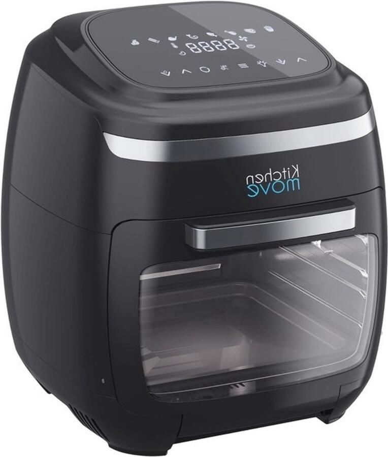Airfryer zonder olie XXL-heteluchtfriteuse Koken met minder vet Capaciteit 11L 2000 Watt Zwart