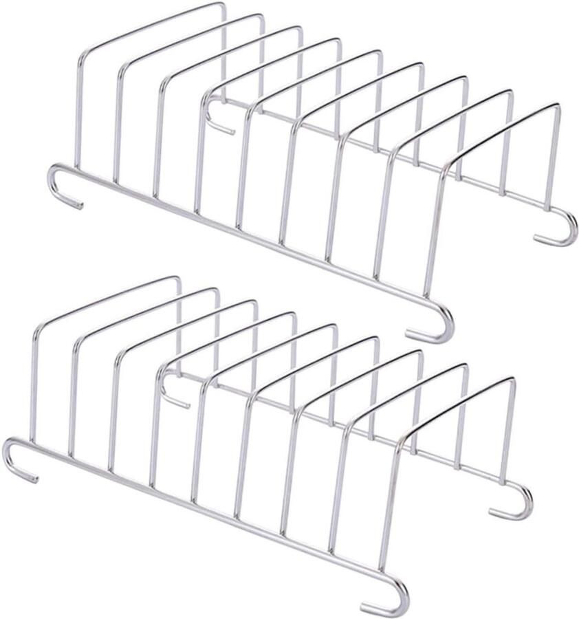 Airfryerrek 2 Stuks Broodrek Kookrek Bakken Braden Grillen Roestvrij Staal 15.5x15.5 cm Zilver - Foto 1