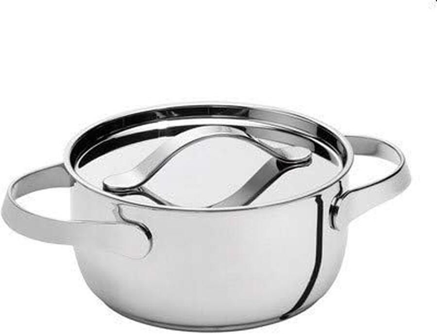 AL Dente Kookpan Steelpan Sauspan Koken op Inductie Roestvrij Staal 16 cm Diameter Zilver