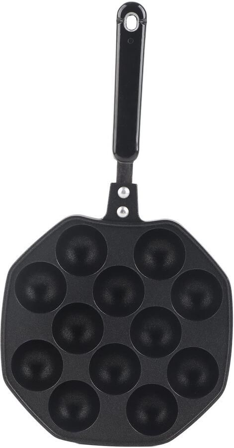 Aladdien Mini Pannenkoek Maker Takoyaki Compact ontwerp Zwart Voor heerlijke octopusballen Ideaal voor feestjes 12 holten