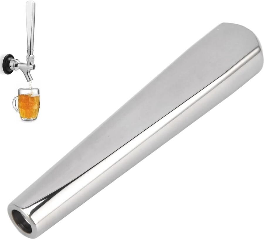 VT Goods Rvs Bier Tap Handvat Bier Kraan Handvat Roestbestendig Zilver Thuis Brouwen Geschikt voor Standaard 3 8 Draadkraan 12 5 cm