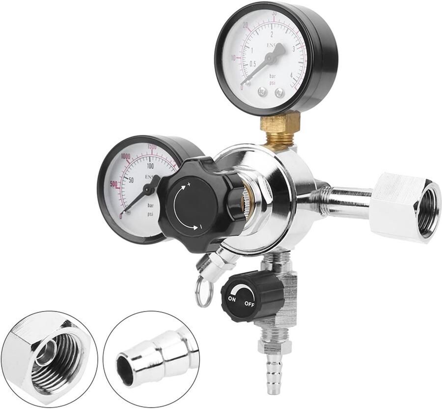 Allecto Adapter Vaatje Veiligheid Tank CO2 Regulator Voor Thuisbrouwers W21.8 EU Plug Koolzuurhoudend Water Geschikt voor Bier en Fris