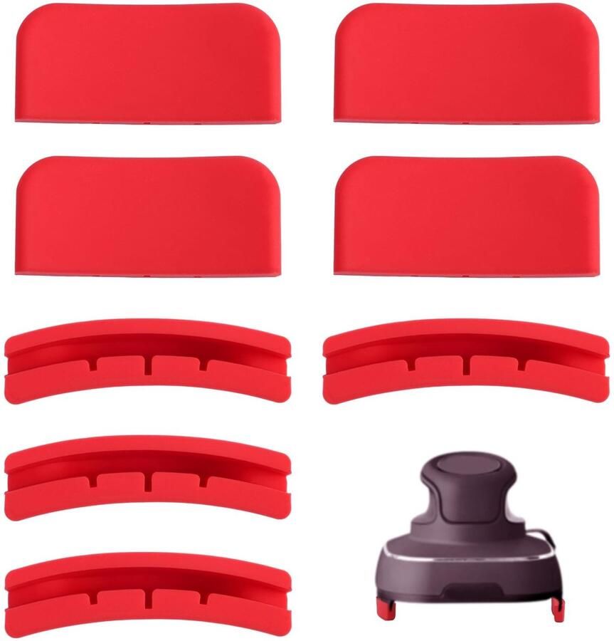 Allecto Air Fryer Mat Silicone Coaster Bescherming tegen Hitte Rood Keukenaccessoire Voor Airfryer 8 Stuks