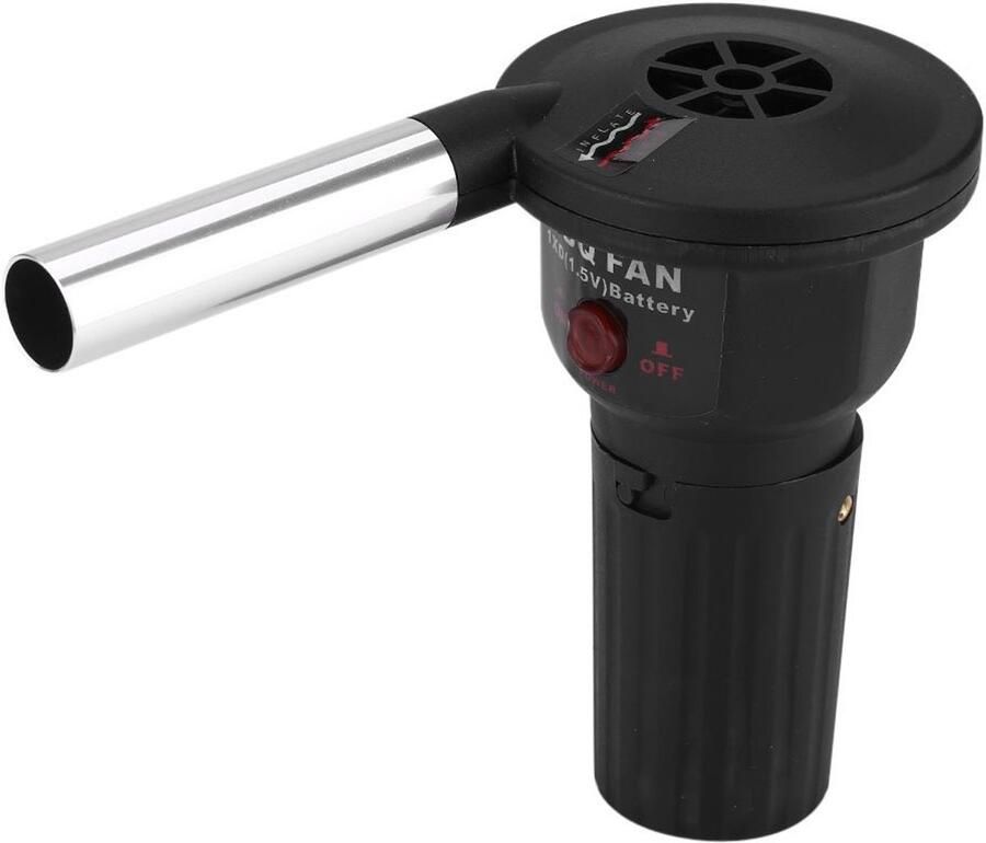 Allecto BBQ Ventilator Draadloos en Batterij Aangedreven Blazer voor Grill Ideaal voor Buiten Grill Accessoire Verhoogt de Hitte Gesch