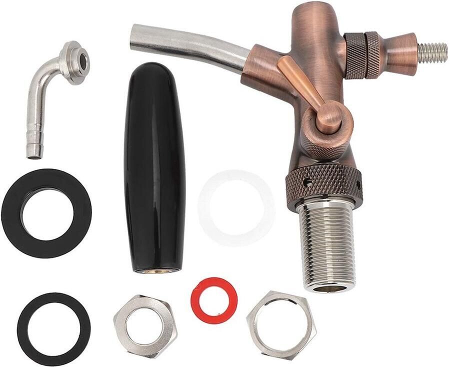 Allecto Biervaatkraan Draad G5 8 Verstelbare Bierkraan Brons Kleur Ideaal voor Thuis en Restaurants Hoogwaardige Messing en Roestvrij S