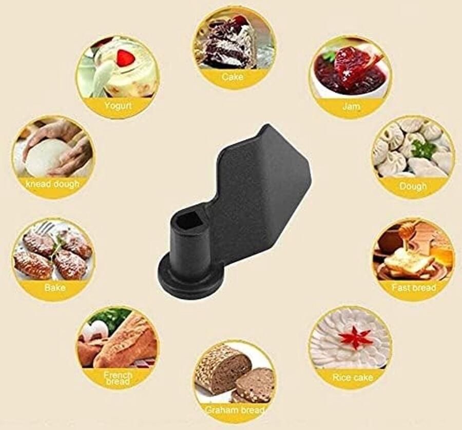 Allecto Broodbakmachine Peddel Roerpropeller Geschikt voor broodbakmachines Handige keukenhulp Eenvoudig te reinigen Zwart mode