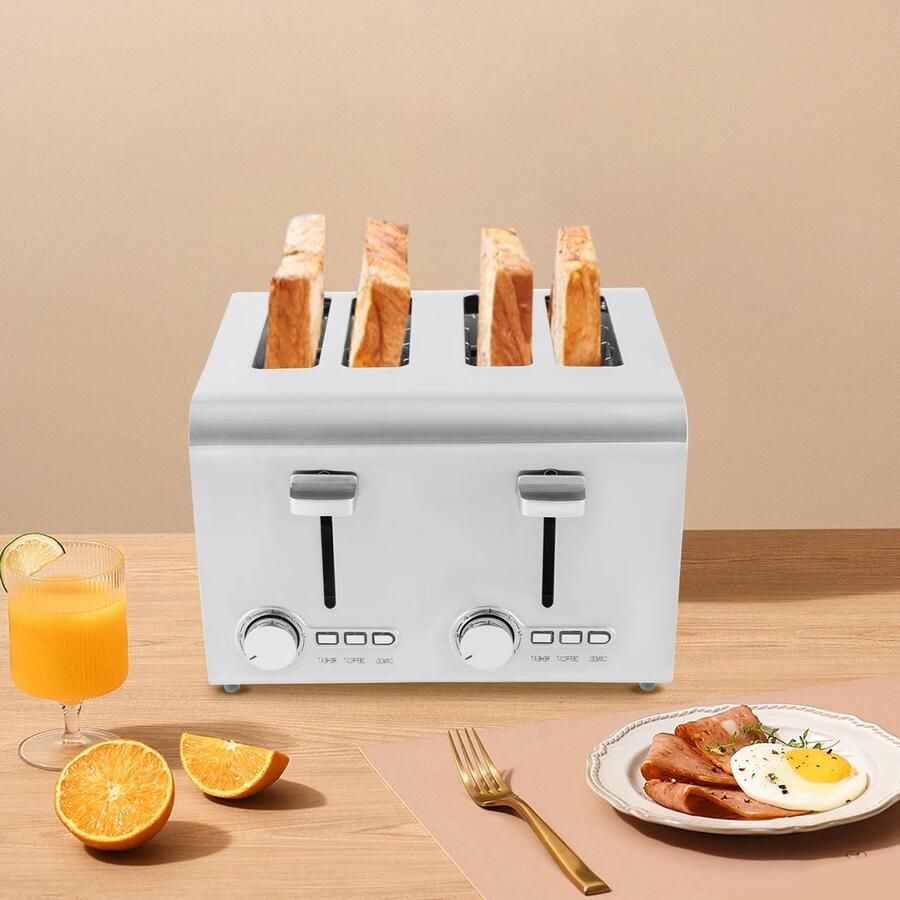 Allecto Broodrooster Multifunctioneel 4 sneden 7 temperatuurinstellingen Thuisbakkerij Snackbar Restaurant Koffie Verwarming Ontdooien Annuleren Metaalcategorie van AliExpress 6