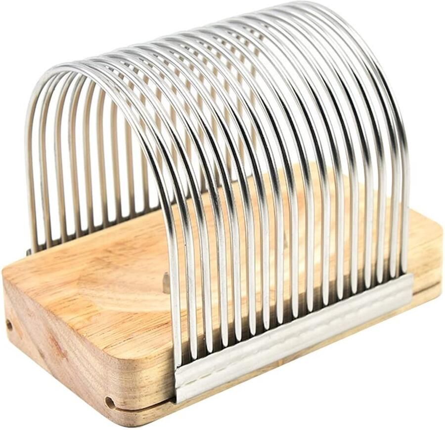 Allecto Broodsnijder Handmatige Broodsnijder Compact en Duurzaam Gouden Zilveren Ideaal voor Thuisgebruik Geschikt voor Brood en Bagels