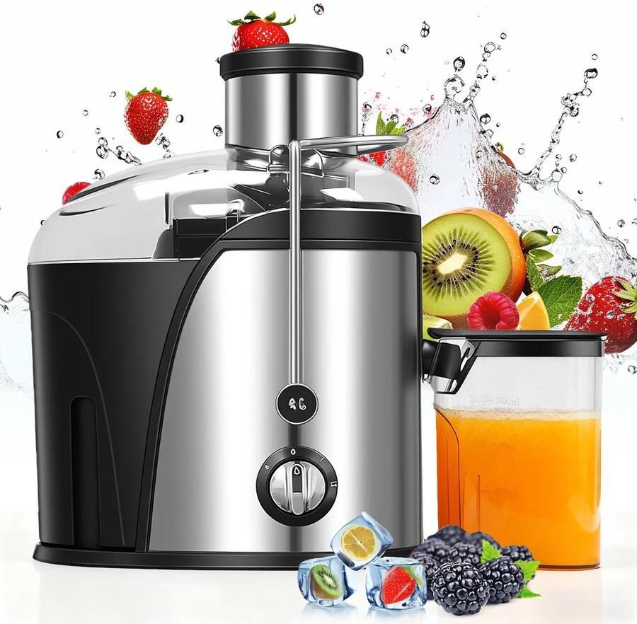 Allecto Centrifugale Sapcentrifuge Hoge Snelheid Sap- en Pulp-Scheiding 2 Snelheden Brede Invoeropening Fruit en Groenten 400W 22000 RPM Geschikt voor AliExpress Kopen