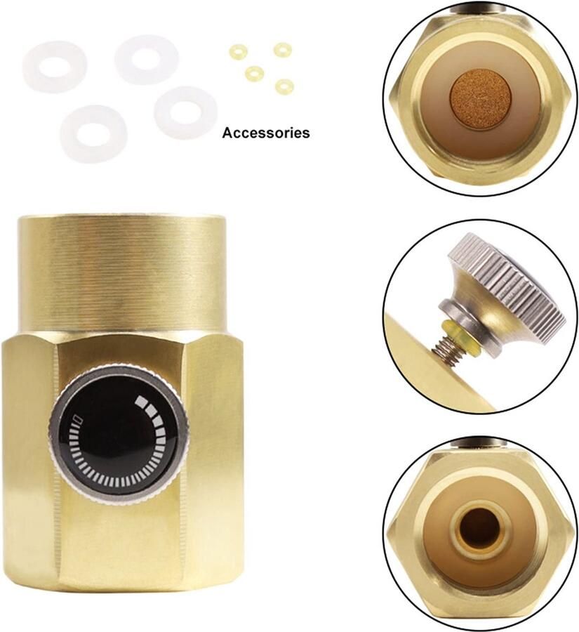 Allecto CO2 Cilinder Adapter Hoogwaardige Messing Eenvoudig te Installeren Ideaal voor Soda Flessen Duurzaam en Betrouwbaar Geschikt vo