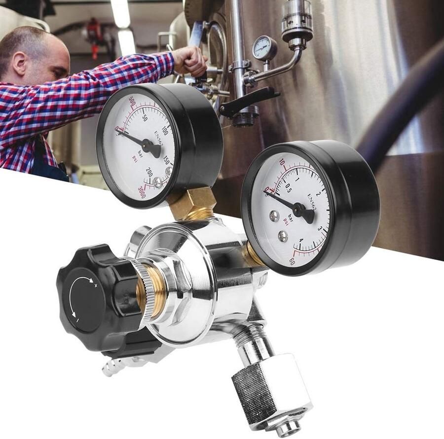 Allecto CO2-regelaar Bierfust-regelaar Dubbele manometer Veiligheidsventiel Bier tapinstallatie accessoires Thuisbrouwer Kegerator