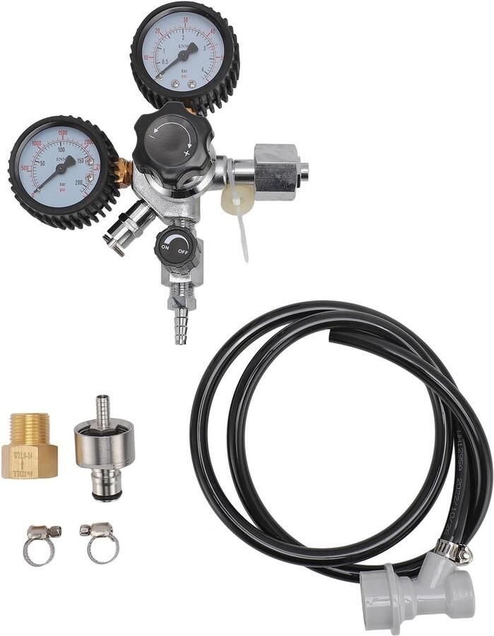 Allecto CO2-regelaar bierkegerator-regelaar lekvrij en betrouwbaar aluminium thuisbrouwen perfect voor tapbier complete set voor hobb