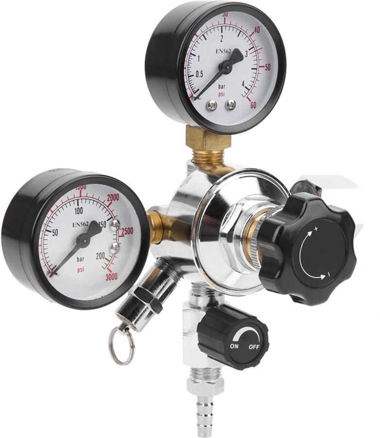 Allecto CO2 Regulator Bier Handmatige drukontlastklep Compact formaat Thuisbrouwen Geschikt voor koolzuur W21.8 aansluiting EU plug