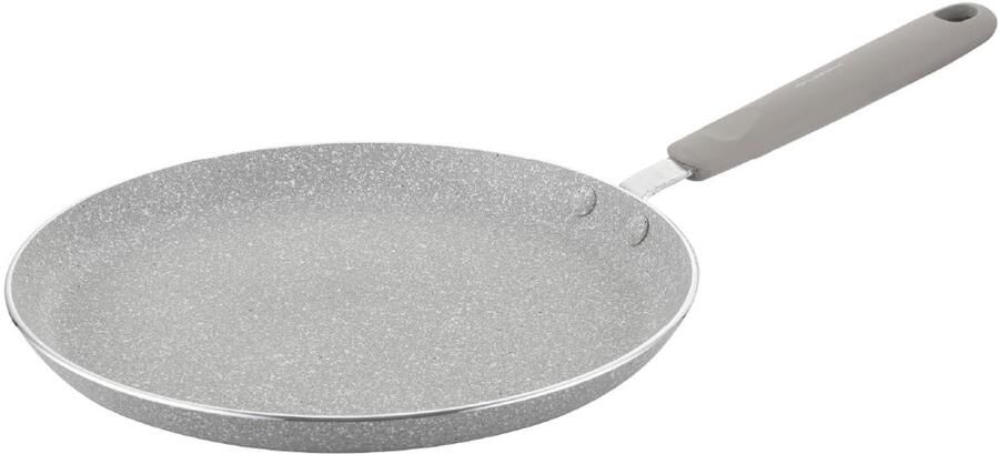 Allecto Crepe Pan Pannenkoek Pan Anti-aanbaklaag 25 cm Geschikt voor Inductie Grijs Voor Omelet en Tortilla