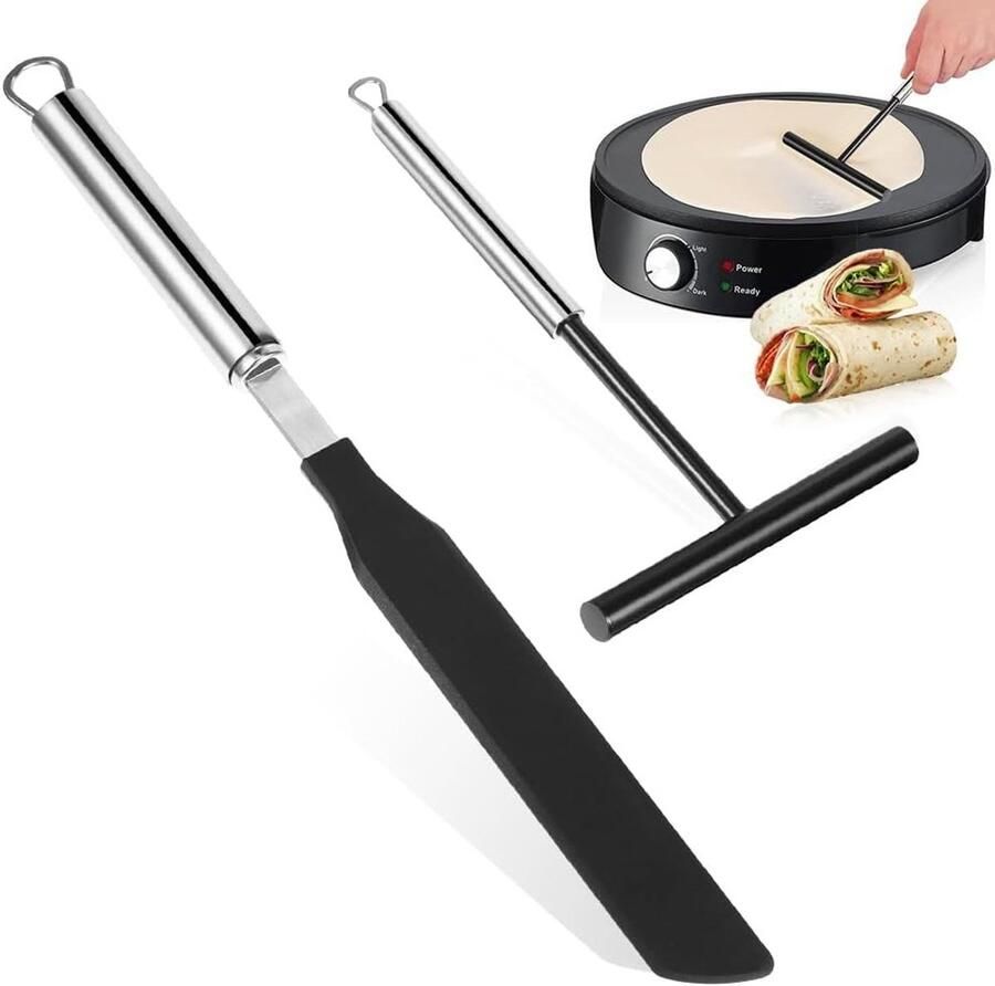Allecto Deegverdeler Crepe Maker Roestvrij Staal Pannenkoekenverdeler Spatel Geschikt voor Crepes Ideaal voor Deeg Handig Keukenger