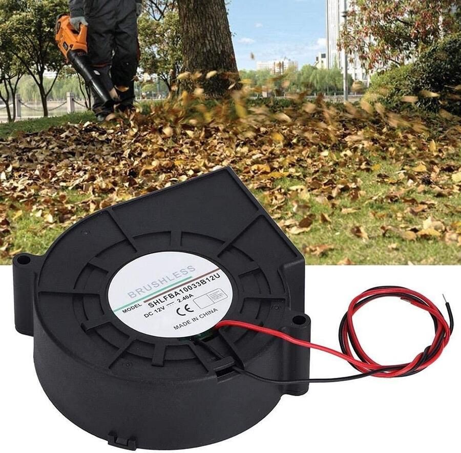 Dailygoody Double Ball Turbine Air Blower Ventilator Lichtgewicht Grill 12V Perfect voor Camping en Picknick Energiezuinig