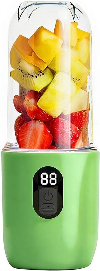 Cocoarm Allecto Draagbare blender Oplaadbaar Roestvrijstalen mes Thuis en reizen 500ml Draadloos 20800RPM USB oplaadbaar Geschikt voor sm