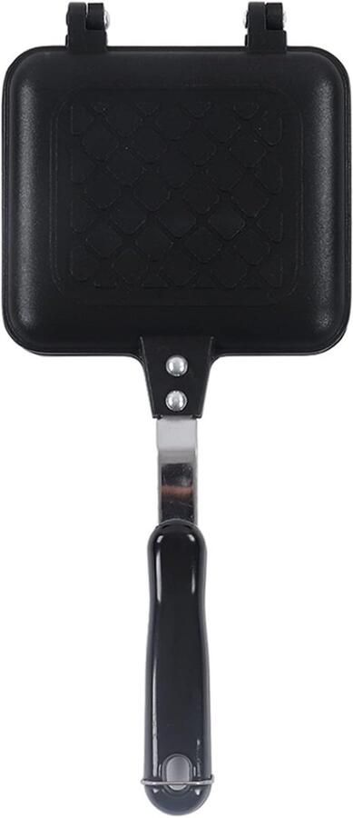 Allecto Dubbelzijdige Sandwich Maker Nonstick Aluminium Grillpan Platte Bodem Geschikt voor Panini Zwart Model