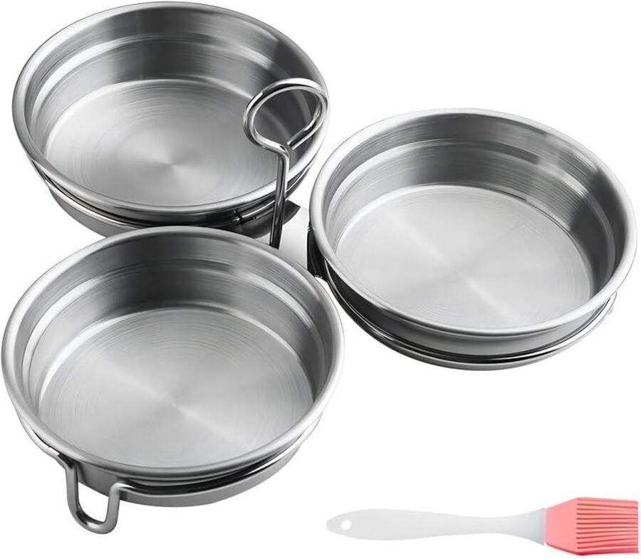 Allecto Eierkoker Keuken Anti-aanbaklaag Rond Hartvormig Ontbijt Eieren Geschikt voor 1 ei Zilverkleurig