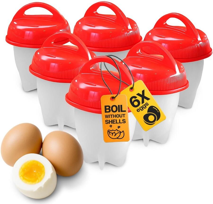 Allecto Eierkoker Non-stick 6 eieren Keukenaccessoires Snelle bereiding Omeletvormer Geschikt voor ontbijt Zwart model