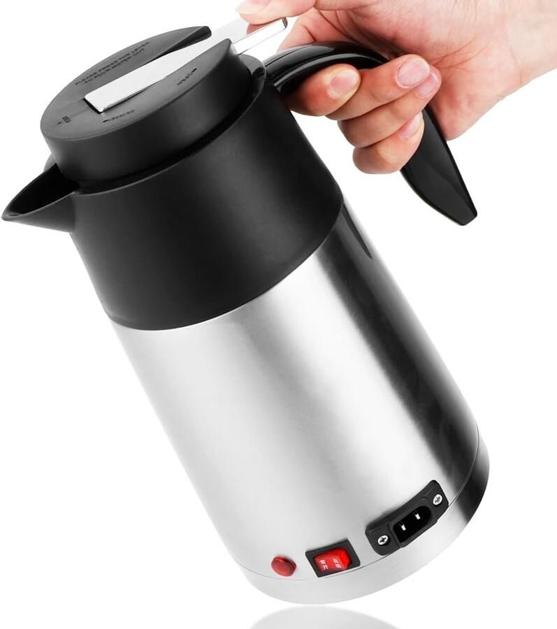 Allecto Elektrische auto waterkoker 1200ML 200W Vacuümisolatie Vrachtwagenbeker Altijd aan Eénknops waterafvoer Anti-schroeien Ge