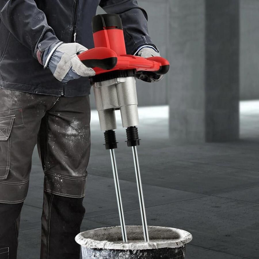 Allecto Elektrische cementroerder 6-snelheden 1800W M14 draad Handmixer Verfpleistermortel Rood 220V Geschikt voor mortelmixen 220 V dubbele mortelmixer AliExpress 202216001