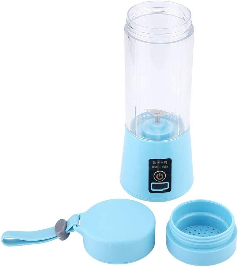 Allecto Elektrische fruitbeker Draagbare mixer Afneembare basis Blauw Multifunctionele blender Geschikt voor gymzaal en keuken Mini b