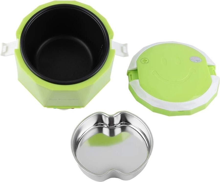 Allecto Elektrische Rijstkoker 24V 140W Multifunctioneel en Draagbaar 1.6L Voor snel en eenvoudig koken Groene kleur Geschikt voor ge