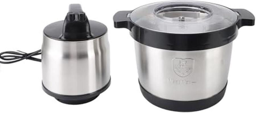 Allecto Elektrische Vleesmolen 2000W Krachtig RVS Voedselverwerker 6L Capaciteit Twee Snelheden Ideaal voor Vlees en Groenten Zilver